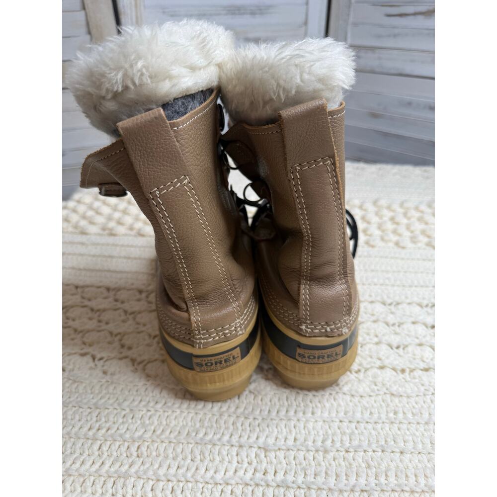 VINTAGE SOREL KAUFMAN MANITOU Men's 9 Winter Pac Snow Boots Tan Black - Picture 3 of 16